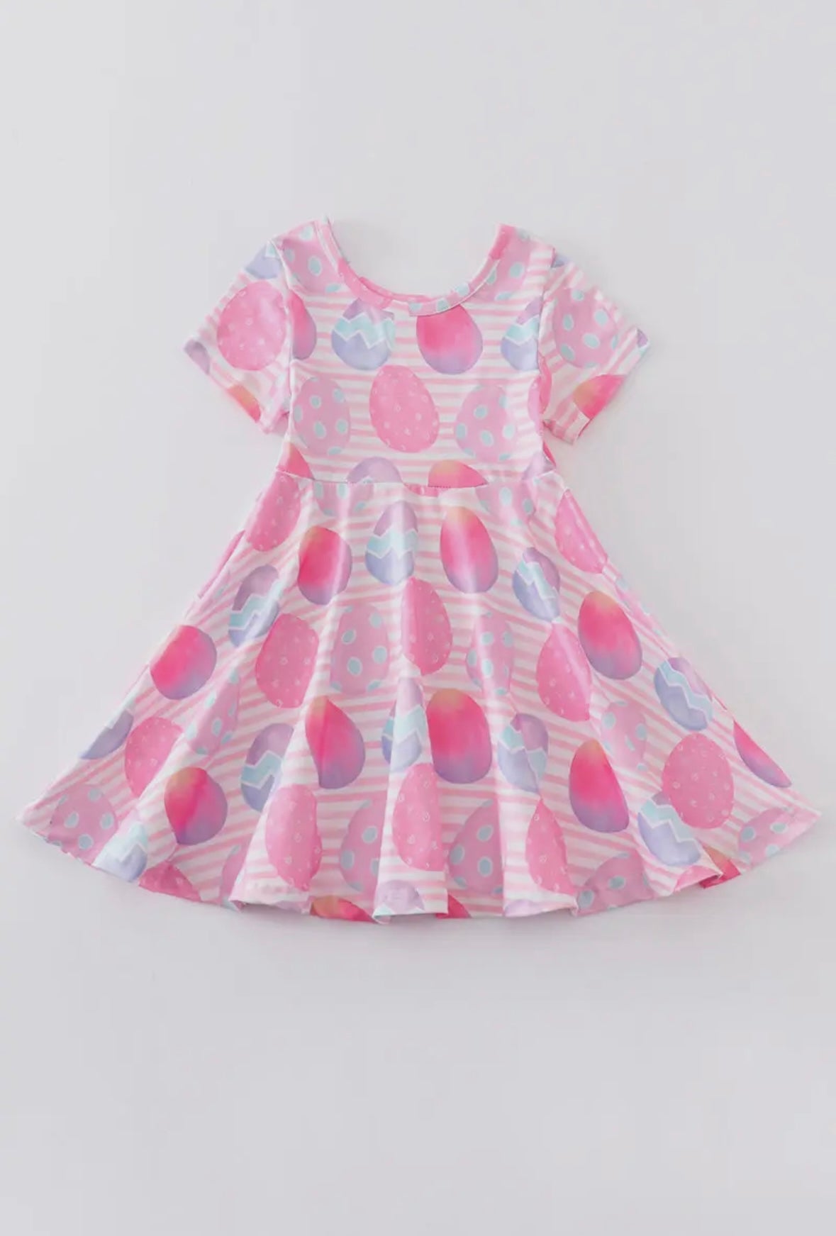 Pink Striped Egg Twirl Dress