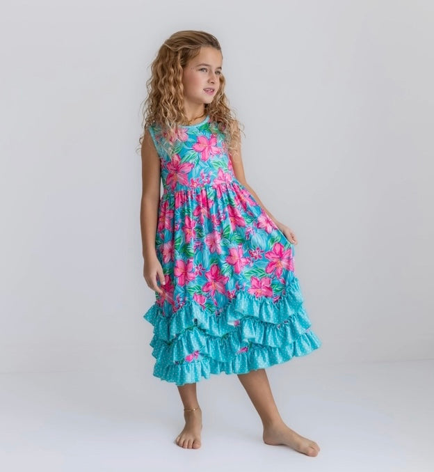 Hawaiian sleeveless floral dress