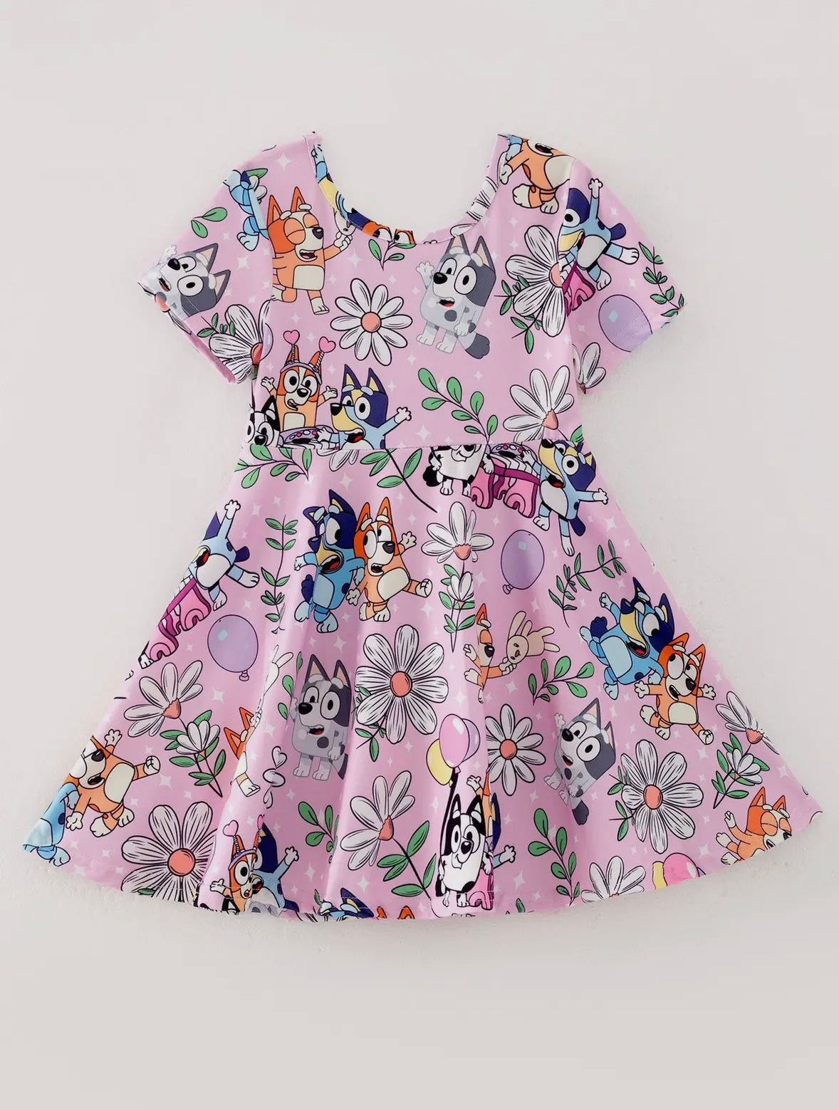 Cartoon Print Milk Silk Dress