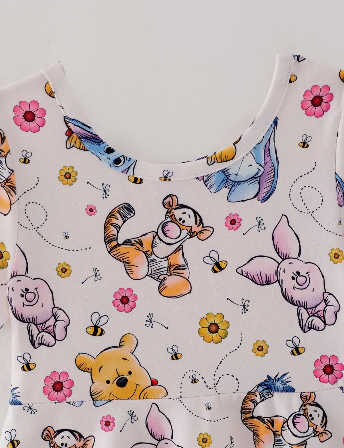 Girls Cartoon Print Silk Dress