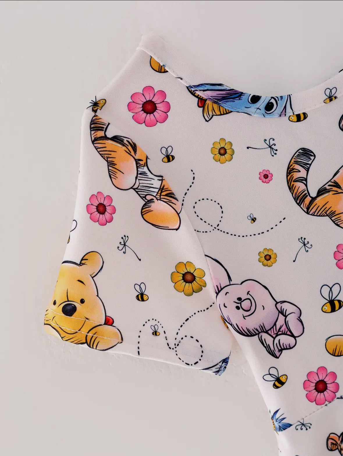 Girls Cartoon Print Silk Dress
