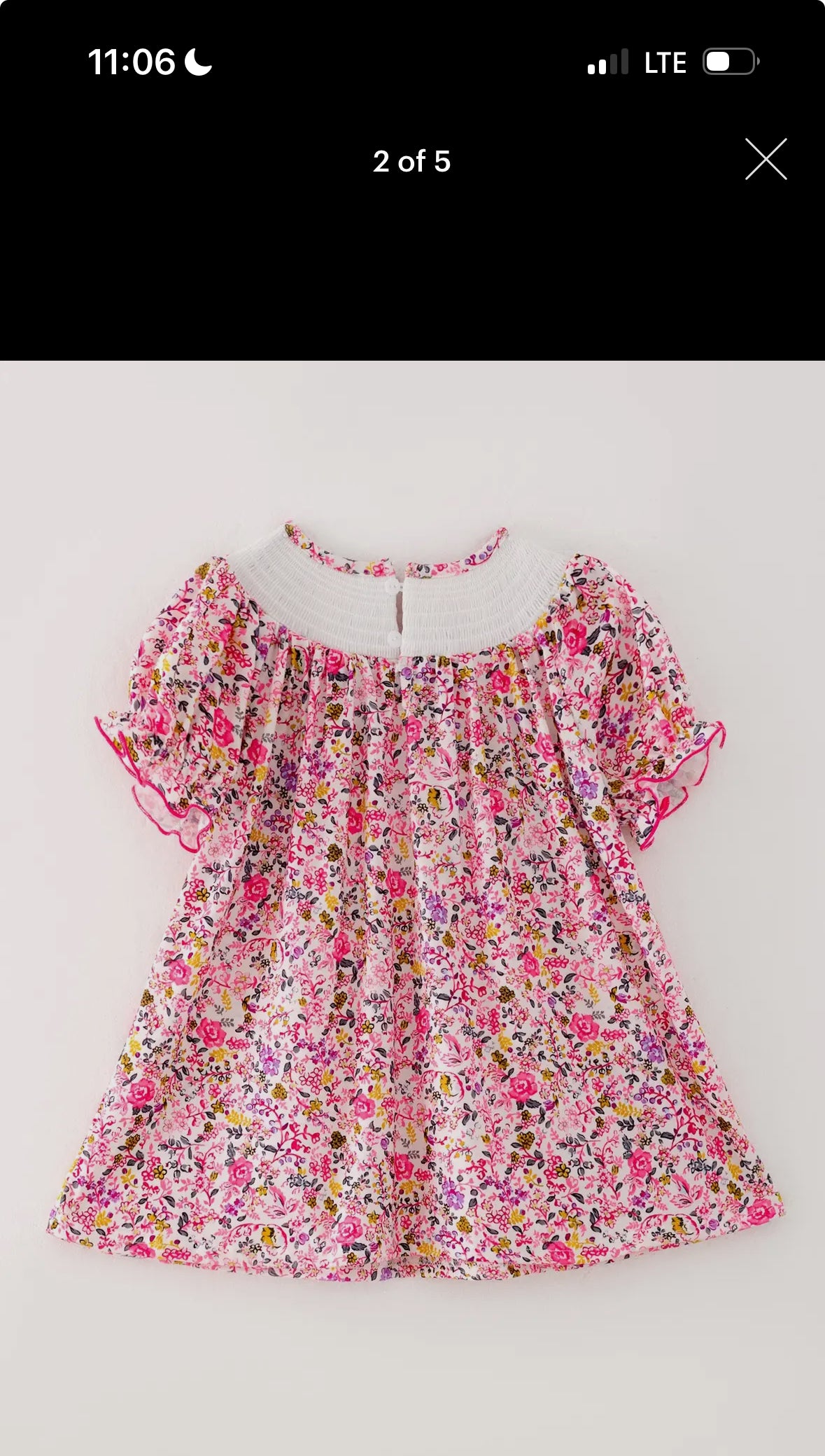 Girls Smocking Pumpkin
Bow Embroidered Dress
