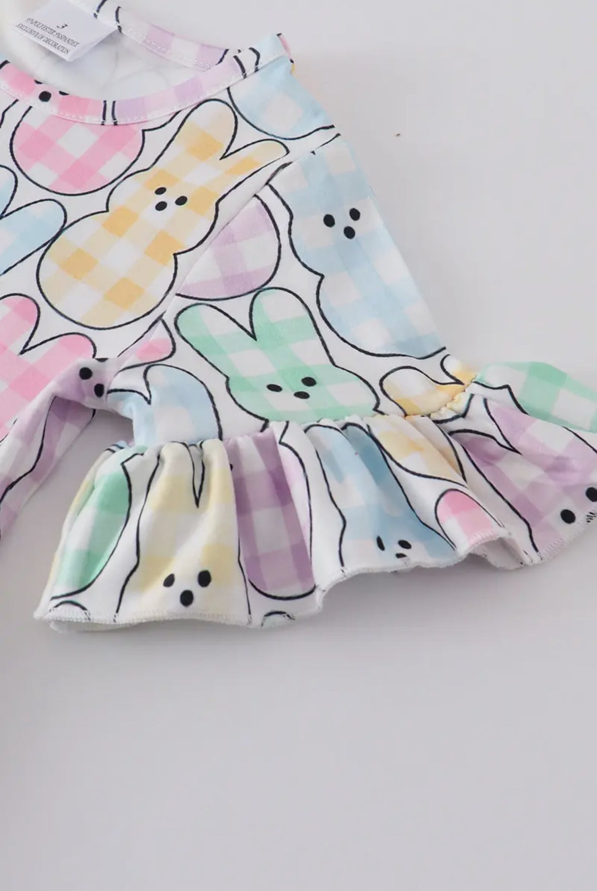 Easter Colored Plaid Rabbit Ruffle Dress 🐰