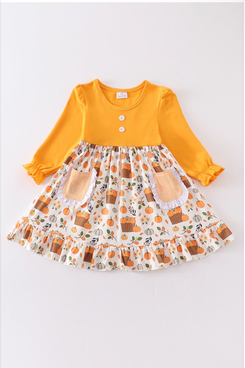 Girls Pumpkin Dress