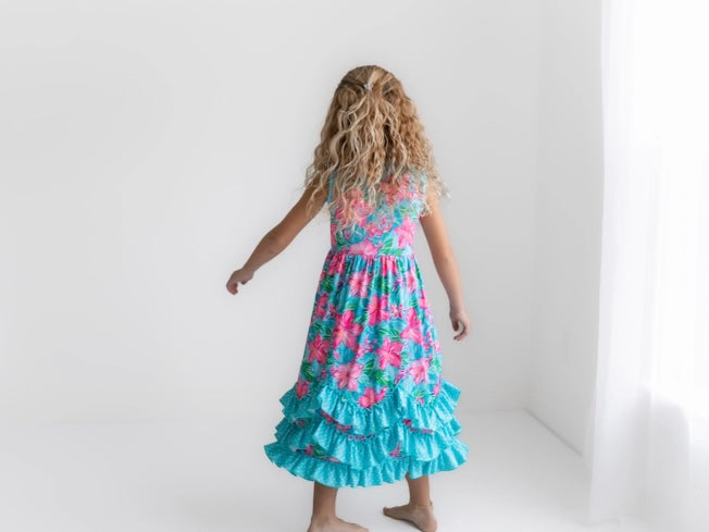 Hawaiian sleeveless floral dress