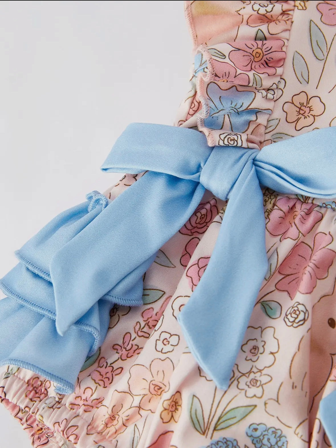 Blue Bow Bunny Baby Romper