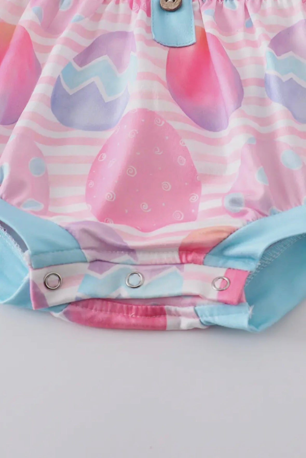 Pink-Striped-Egg Baby Romper 🪺