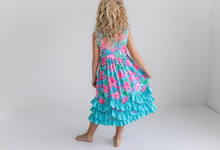 Hawaiian sleeveless floral dress
