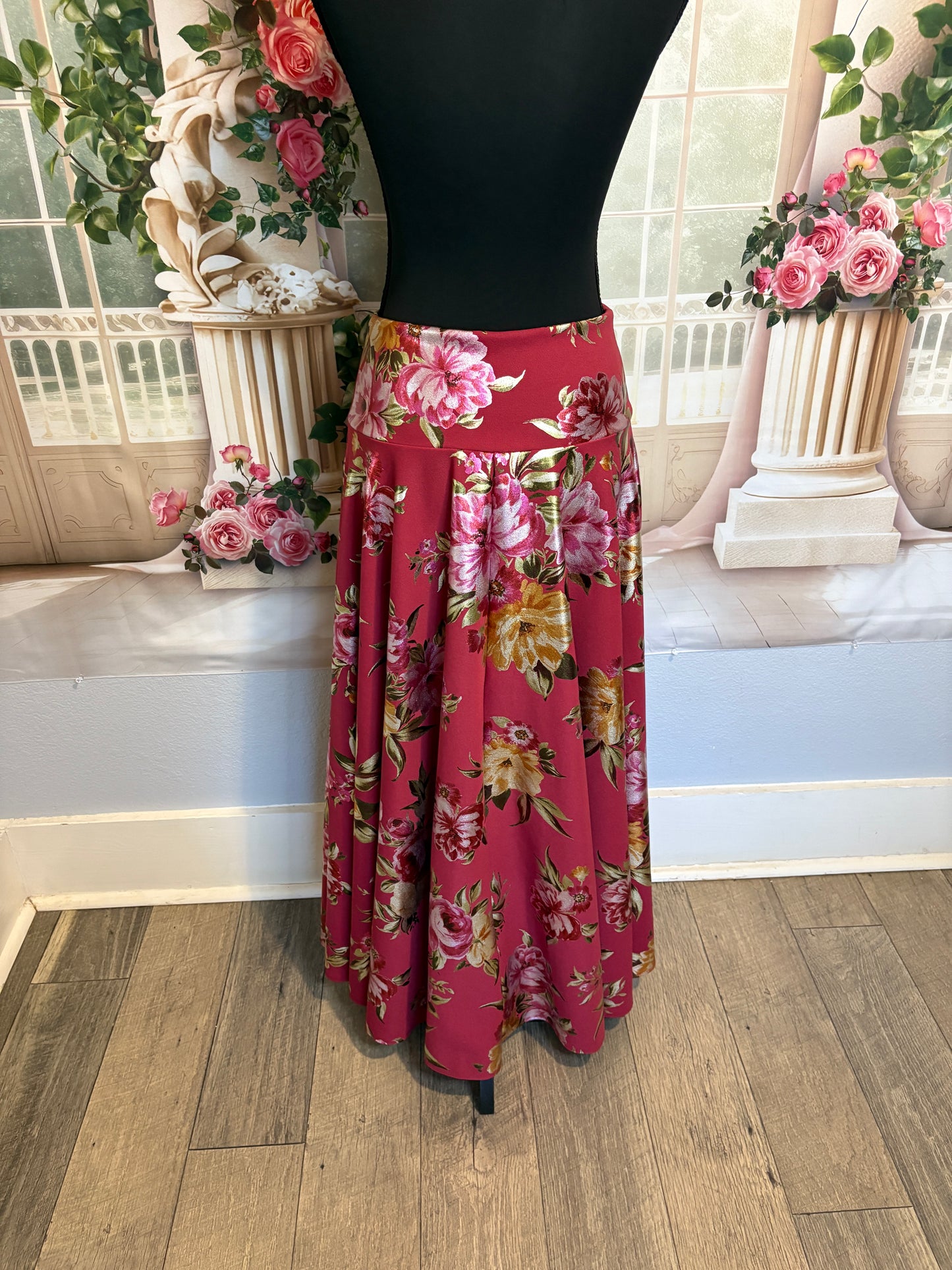 Women’s Red Floral Skirt