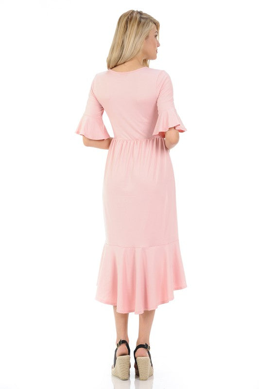 Womens’ Mermaid ruffle Midi Dress✨