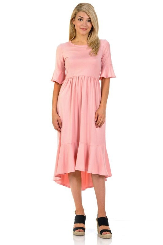 Womens’ Mermaid ruffle Midi Dress✨