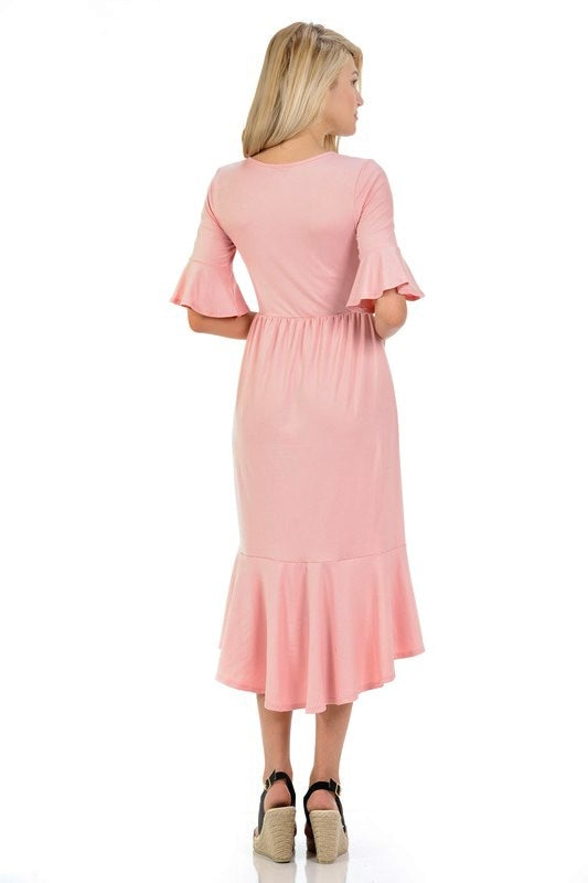 Womens’ Mermaid ruffle Midi Dress✨