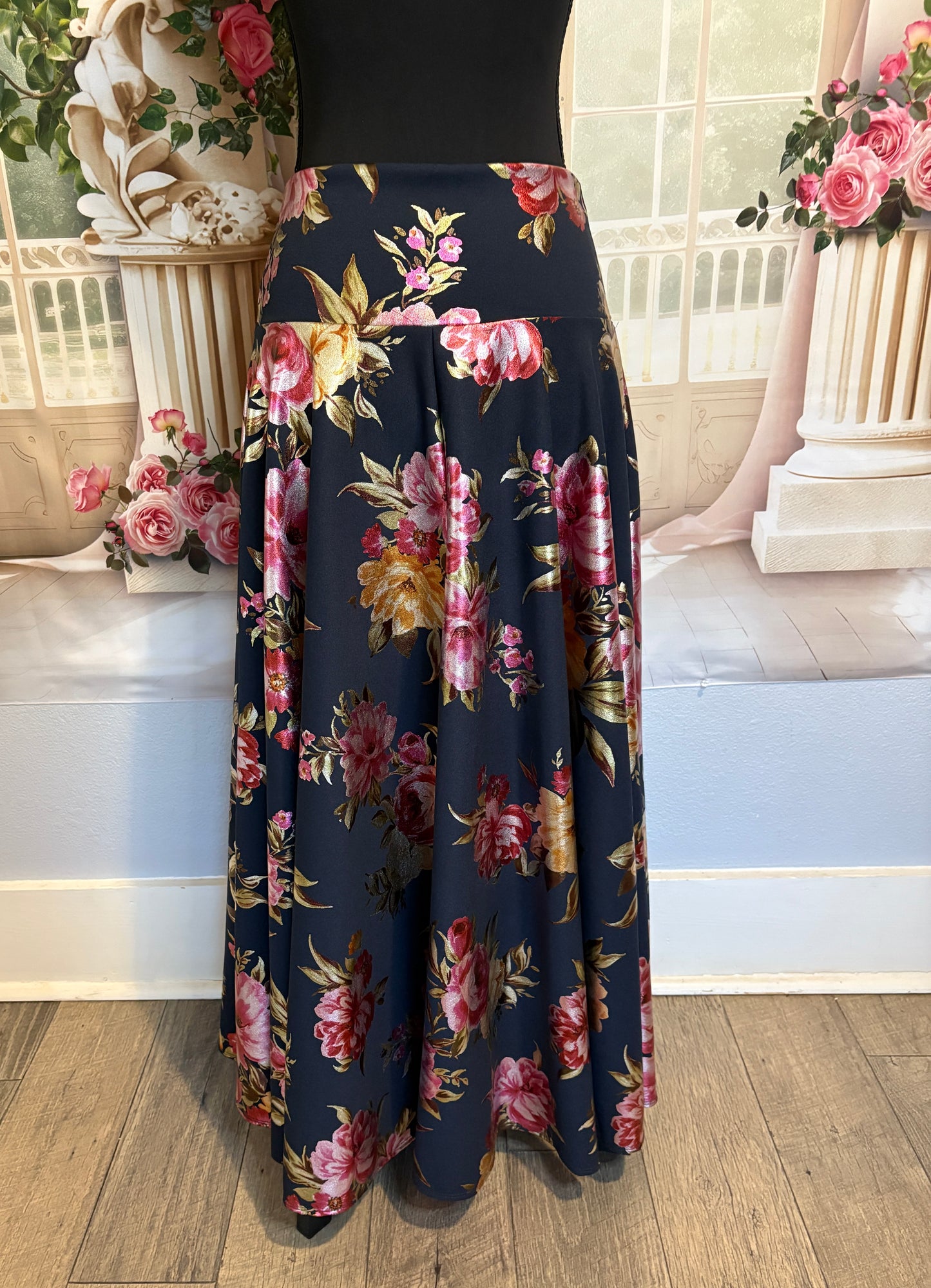 Women’s Navy Blue Floral Skirt