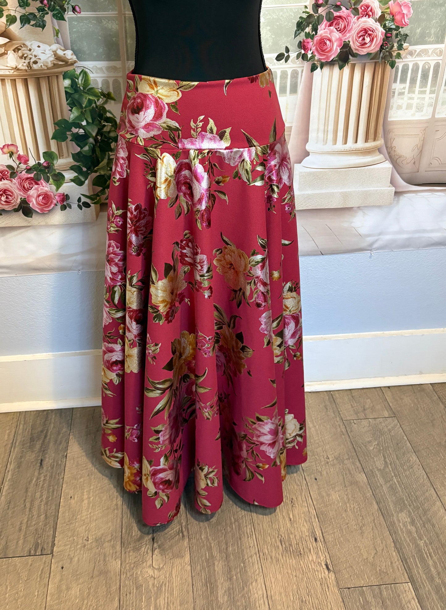 Women’s Red Floral Skirt
