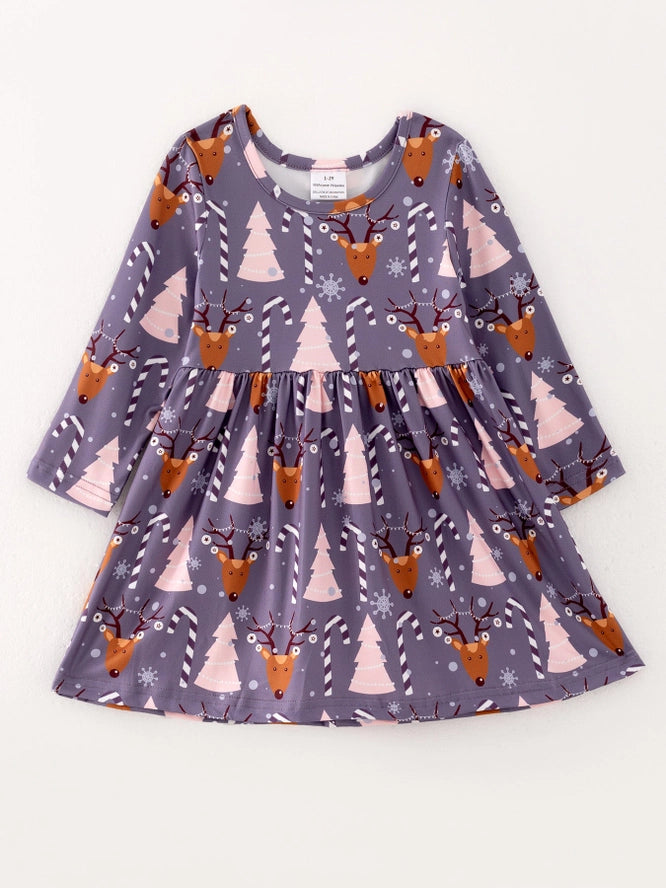 Girls 4-Pack Winter Print Dresses